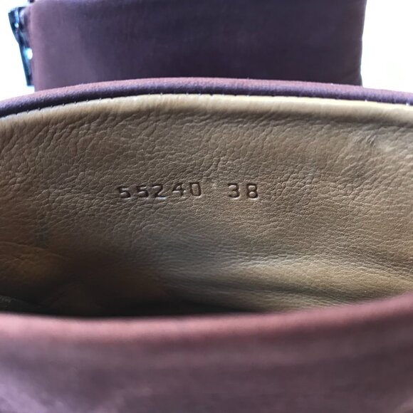 Coclico Vida Clog Ankle Boots Womens 38 8 Purple Suede Wood Sole Heels Rear Zip - Picture 6 of 11